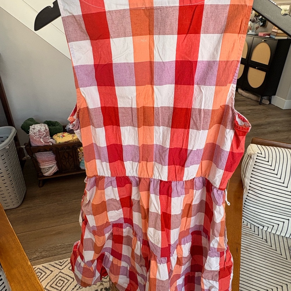 J. Crew Red and Pink Checkered Sleeveless Dress - Picture 3 of 4